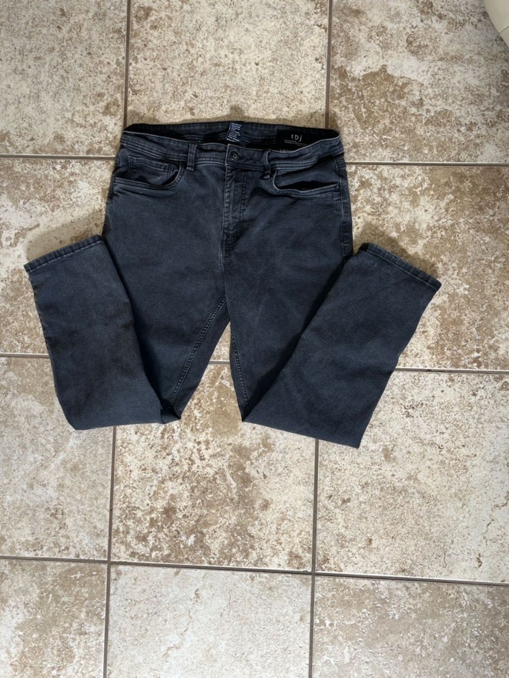 TPJ Slim Thick Jeans Men’s 34x30 Black Gray Wash Stretch Denim